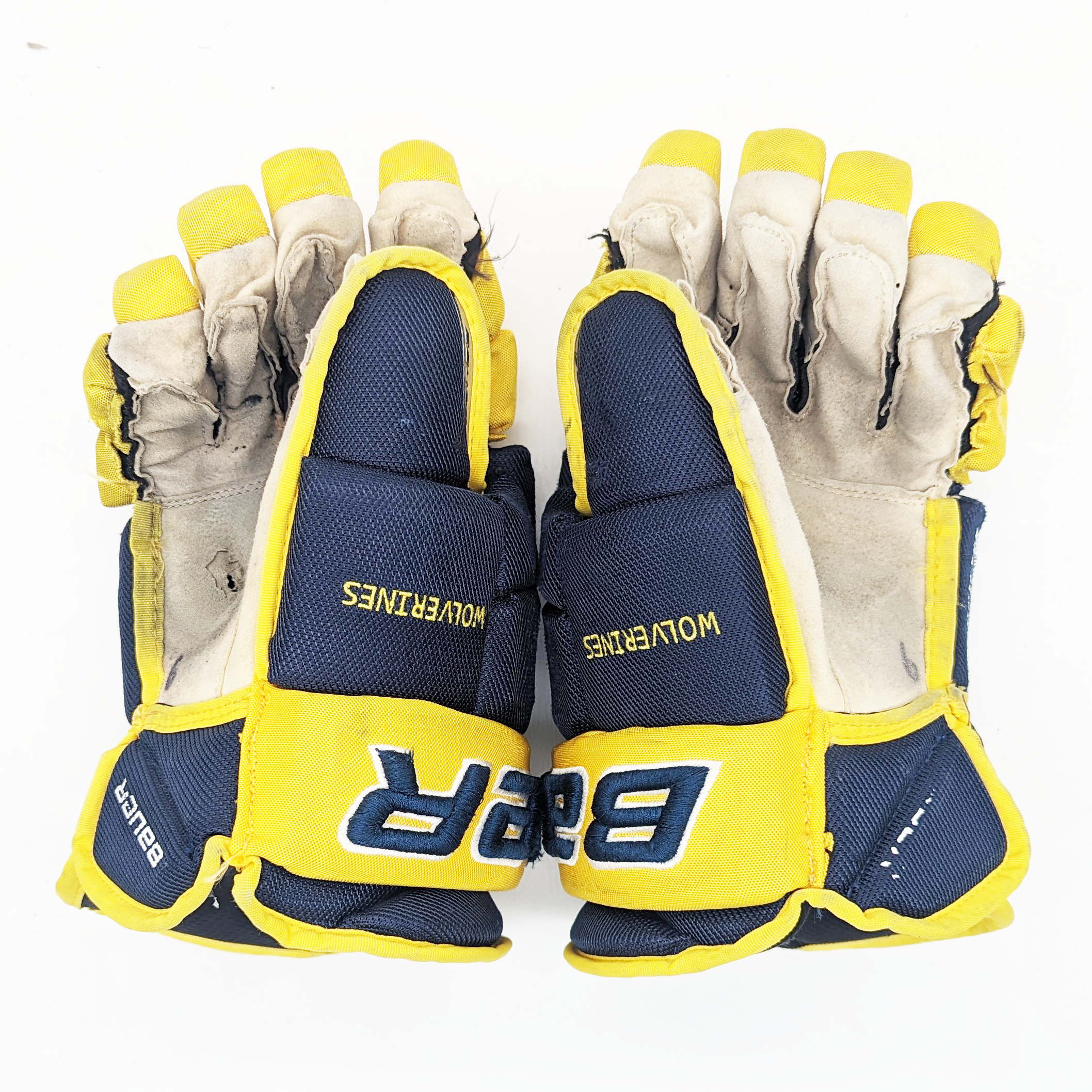 Bauer Pro Series Team - Gants NCAA Pro Stock d'occasion (bleu marine/jaune)